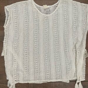 Gb Girls crochet cream bathing suit cover-up. Sz M